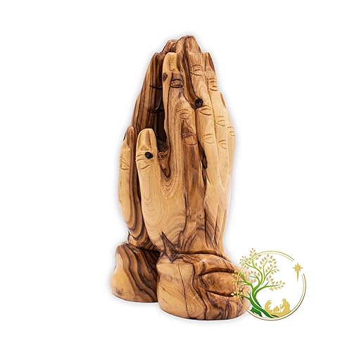 Praying Hands Statue from the Holy Land Olive Wood Carving of the Shape of Praying Hands Statue (Large inches)
