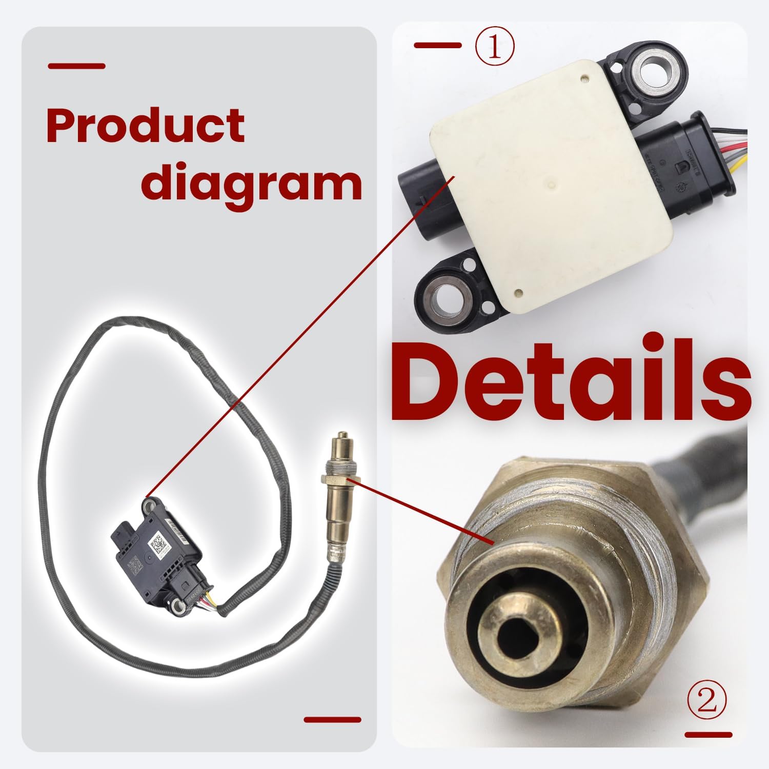 Exhaust Sensor Exhaust Particulate Sensor Compatible with Chevy Chevrolet Silverado GMC Sierra 2500 HD 3500 HD 6.6L l8 2017 2018 2019 12685369