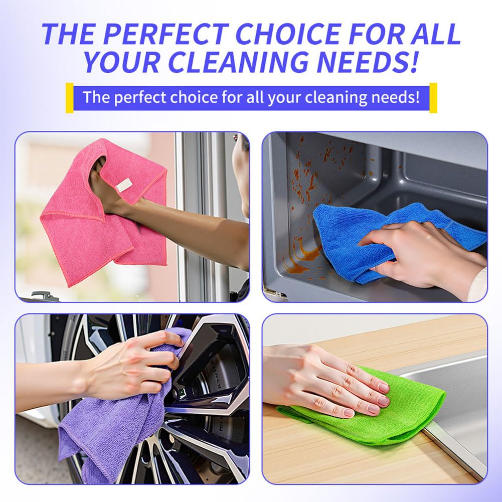 Microfasertuch 10 Stück Reinigungstuch Weiches Tuch Allzwecktücher Auto Poliertuch Saugfähiges Putztücher Wipes Lappen Fusselfrei Trockentuch für Küche Haus Motorrad Boot 30 * 60cm【400g/㎡】