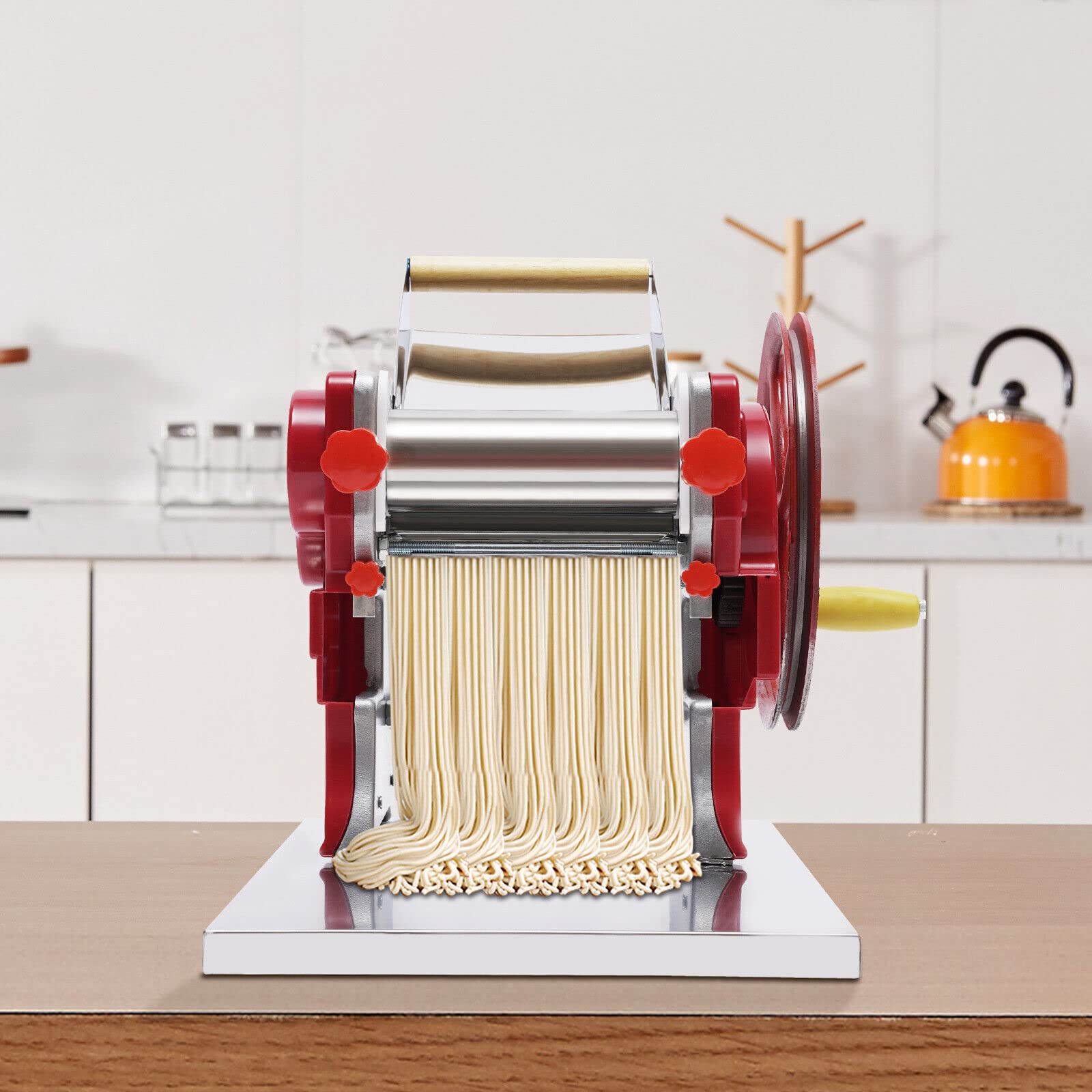 MACCHINA PER PASTA MANUALE DA CUCINA IN ACCIAIO CROMATO FETTUCCINE