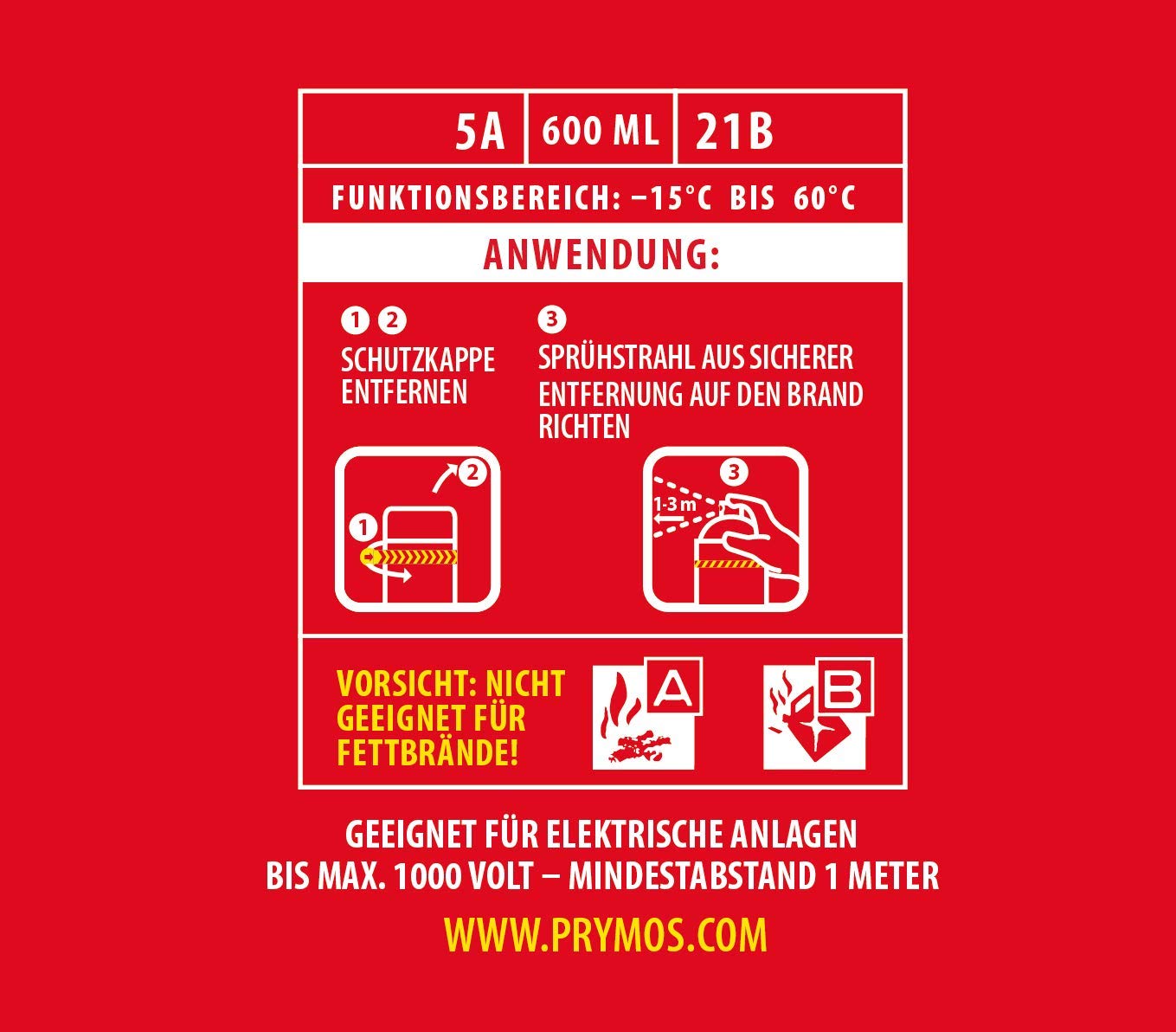 Prymos 610 - Spray extintor para vehículos 5A/21B
