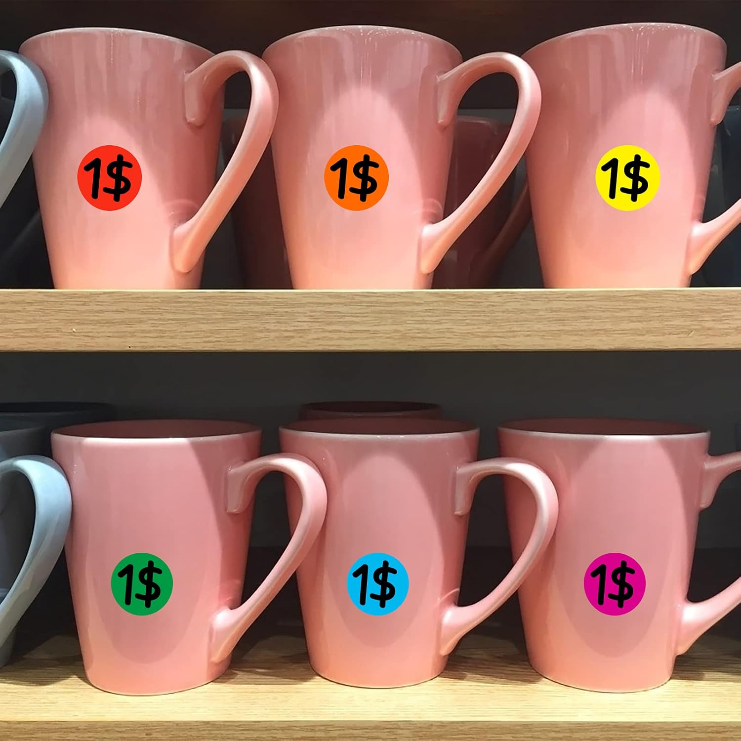 3000 Pcs 1" Round Color Coding Circle Dot Labels on 6 Rolls, 500 Count Each, Includes Bright Yellow Green Red Pink Orange Blue : Office Products