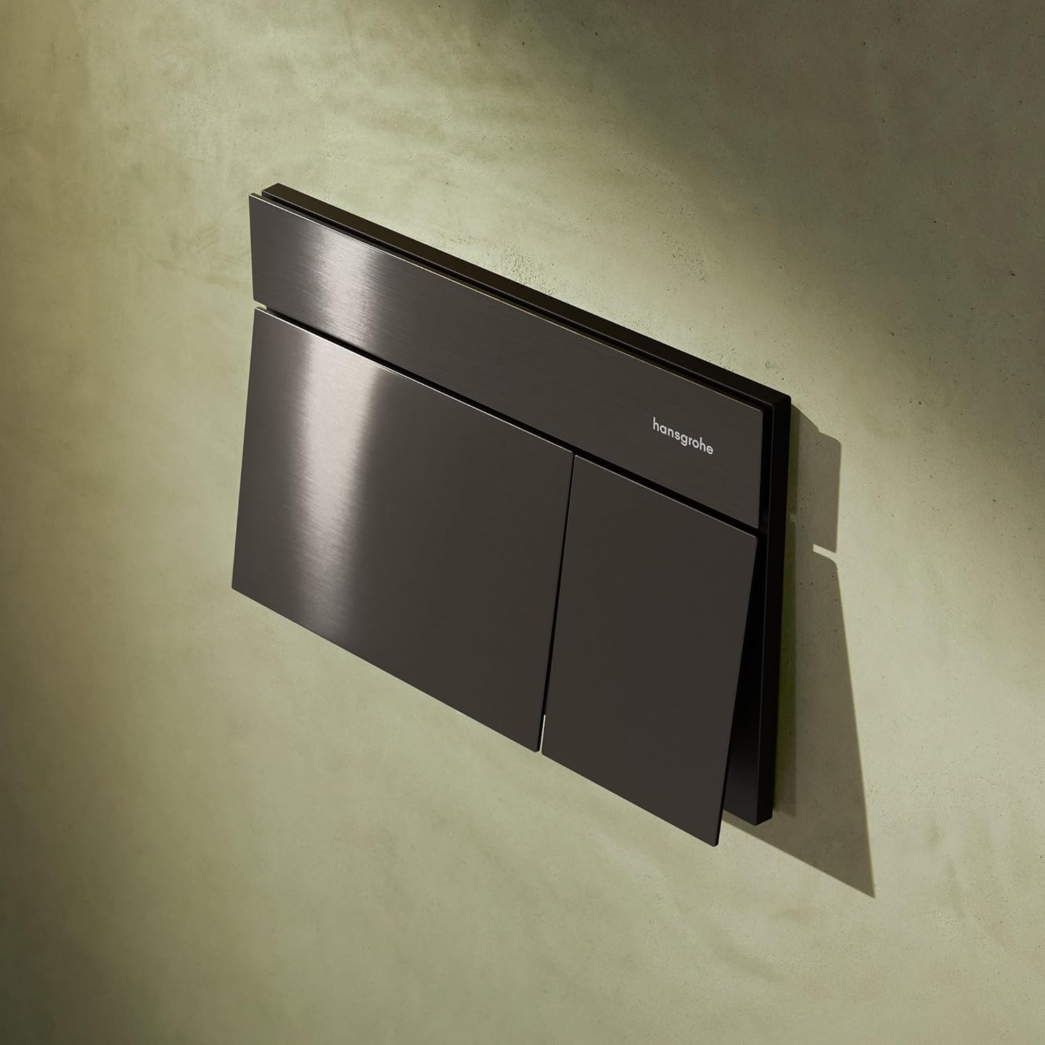 hansgrohe iFrame Element E 66003340 Metal Push Plate Toilet for 2 Flushes for hansgrohe iFrame Flush-Mounted Cistern Brushed Black Chrome