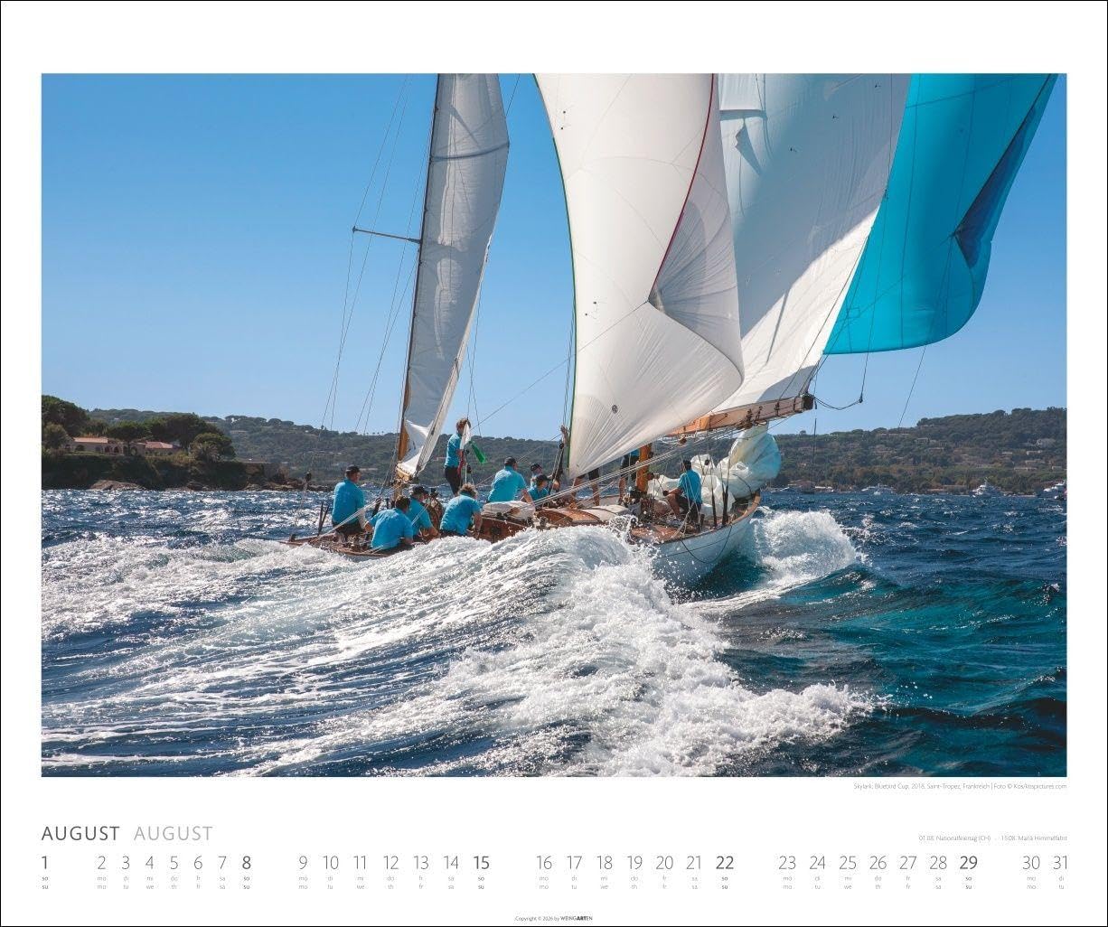 Sailing Kalender 2027: Fotokalender mit beeindruckenden Segelaufnahmen. Jahres-Wandkalender 2027 XL im Querformat. Segel-Fotokalender 55 x 46 cm
