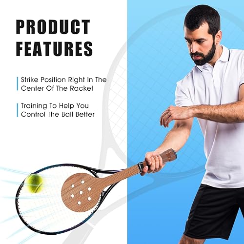 Miniatura 3 de Puntero de tenis Cuchara Práctica Bateo Precisamente Buen Control Mejorar la capacidad de respuesta Raqueta de entrenamiento de tenis de madera para
