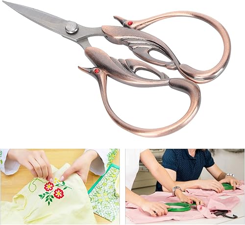 Miniatura 3 de Tijeras de bordado vintage con forma de cisne, tijeras de sastre de acero inoxidable, tijeras de costura afiladas, tijeras de manualidades para