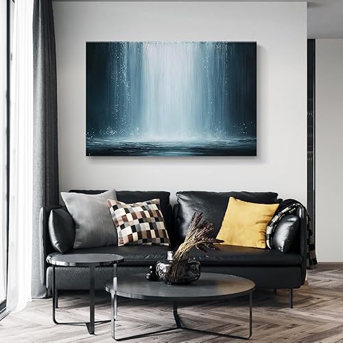 Miniatura 480 de Lienzo artístico para pared, pinturas de arte abstracto, fantasía azul, grafiti colorido sobre fondo blanco; decoración artística moderna para sala