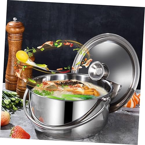 Miniatura 3 de KICHOUSE Olla de cocina de acero inoxidable Olla de acero inoxidable Olla pequeña olla de cocina Olla de acero inoxidable con tapa Olla grande