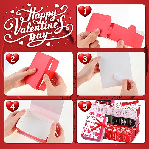 Miniatura 3 de Outus 24 cajas pequeñas para dulces de panadería para el día de San Valentín, corazones, galletas, magdalenas, pastelería, caja de chocolate para