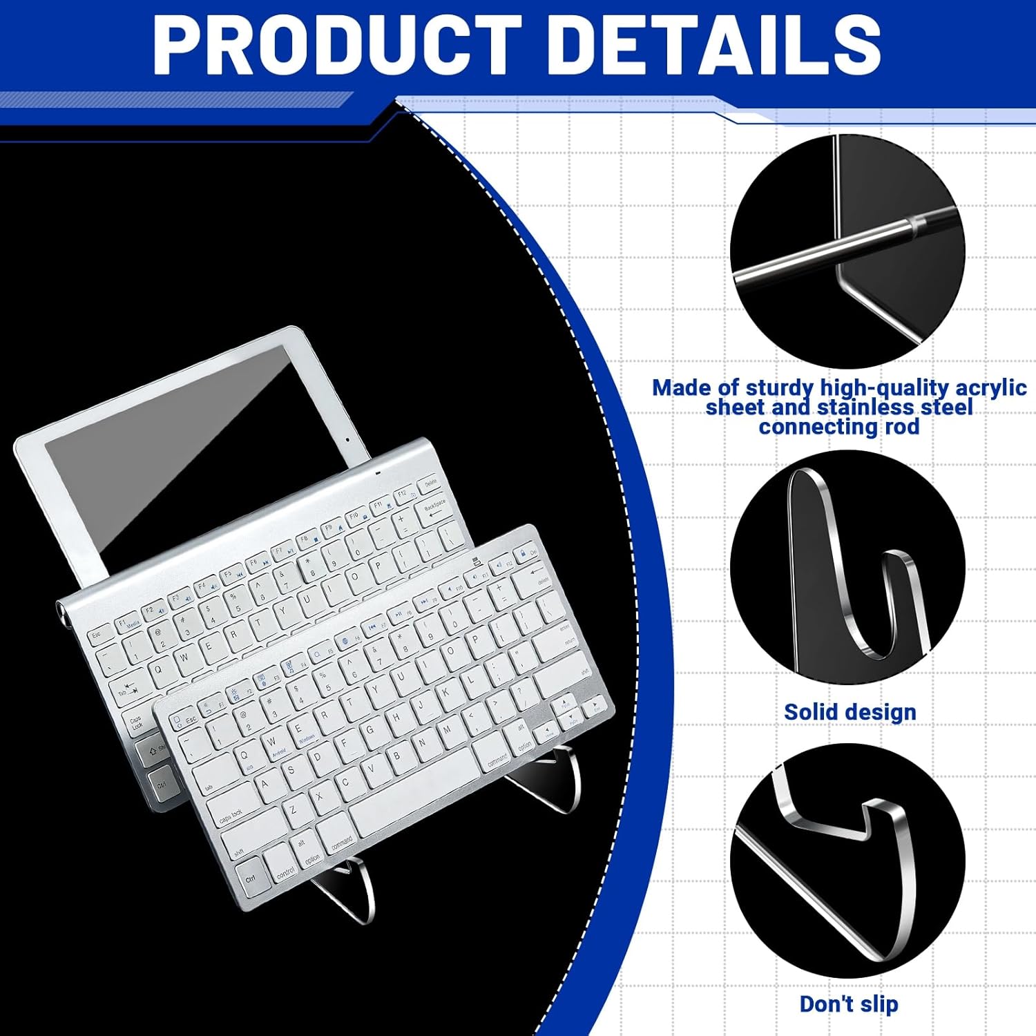 Taiyin Acrylic Keyboard Display Stand Holder Mechanical Computer Stand Shelf for Desk Transparent Acrylic 3 Tier Keyboards Storage Holder Tray for Computer Tablet Picture Frame thumbnail