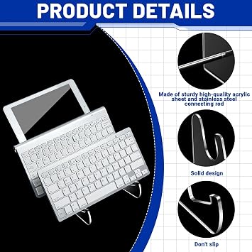 Taiyin Acrylic Keyboard Display Stand Holder Mechanical Computer Stand Shelf for Desk Transparent Acrylic 3 Tier Keyboards Storage Holder Tray for Computer Tablet Picture Frame