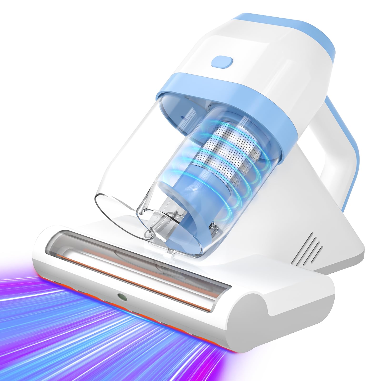 Aspiratore per materassi | Aspirapolvere acari con luce UV | 15 kPa rullo | HEPA H13 | Ultrasuoni e aria calda 55 °C | Motore da 500 W rimuove il 99,9% acari della polvere allergeni