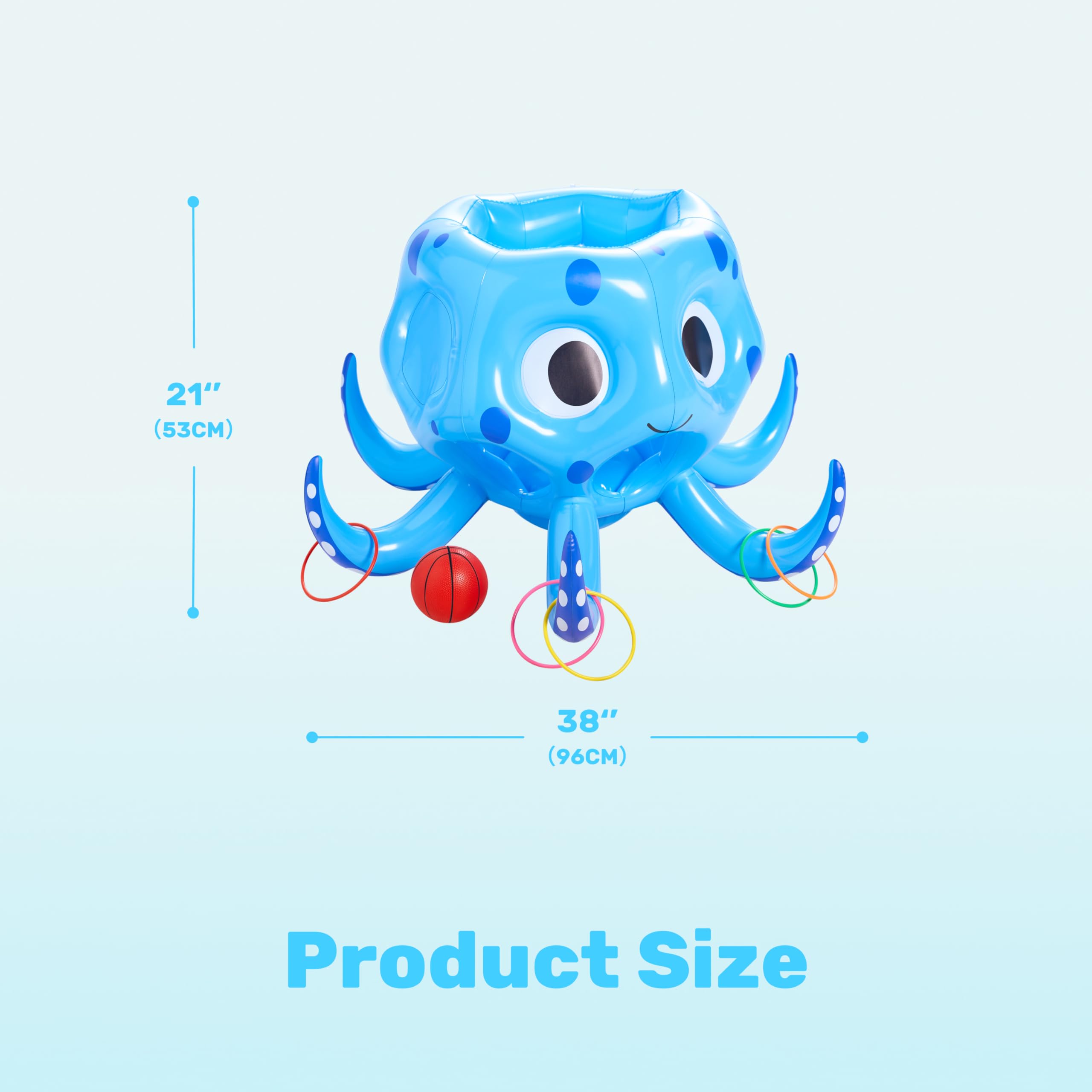 Sloosh Aufblasbare Octopus Pool Spielzeug, 2-in-1 aufblasbare Schwimmer Wasser Spiel, Basketball Hoop Ring Toss Outdoor Schwimmen Spielen, Toss Spiel schwimmende Schwimmbad Spiele für Kinder