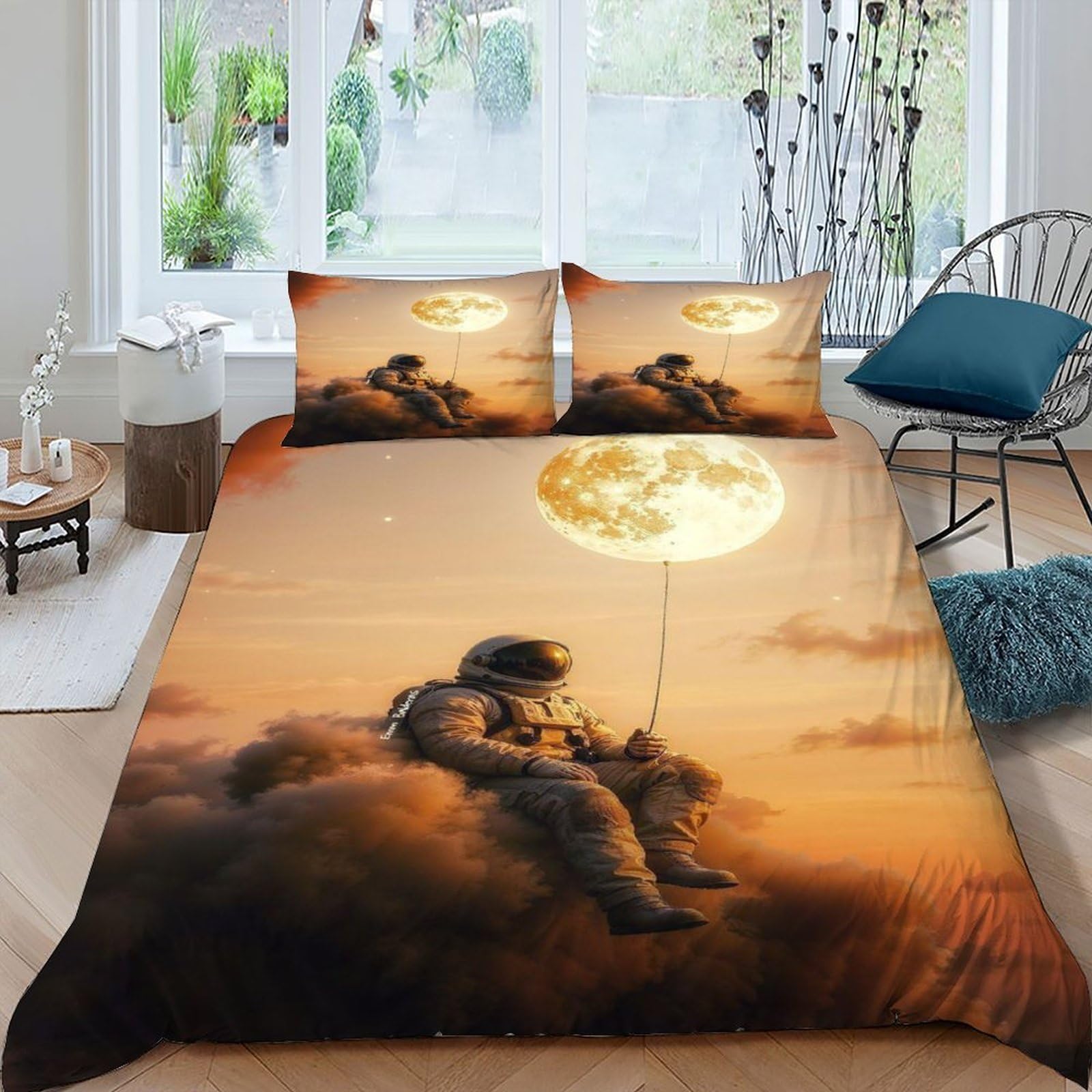 Housse de couette 3D starry sky theme 3 pièces ensemble de lit adulte king size