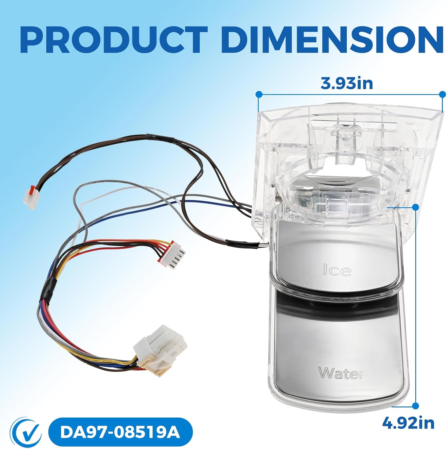 DA97-08519A Refrigerator Ice & Water Dispenser Lever Replacement for Samsung Refrigerators RF4287HABP, RF4287HARS, RF4289HARS, Replace AP4578518, PS4175907, EAP4175907, 2051414