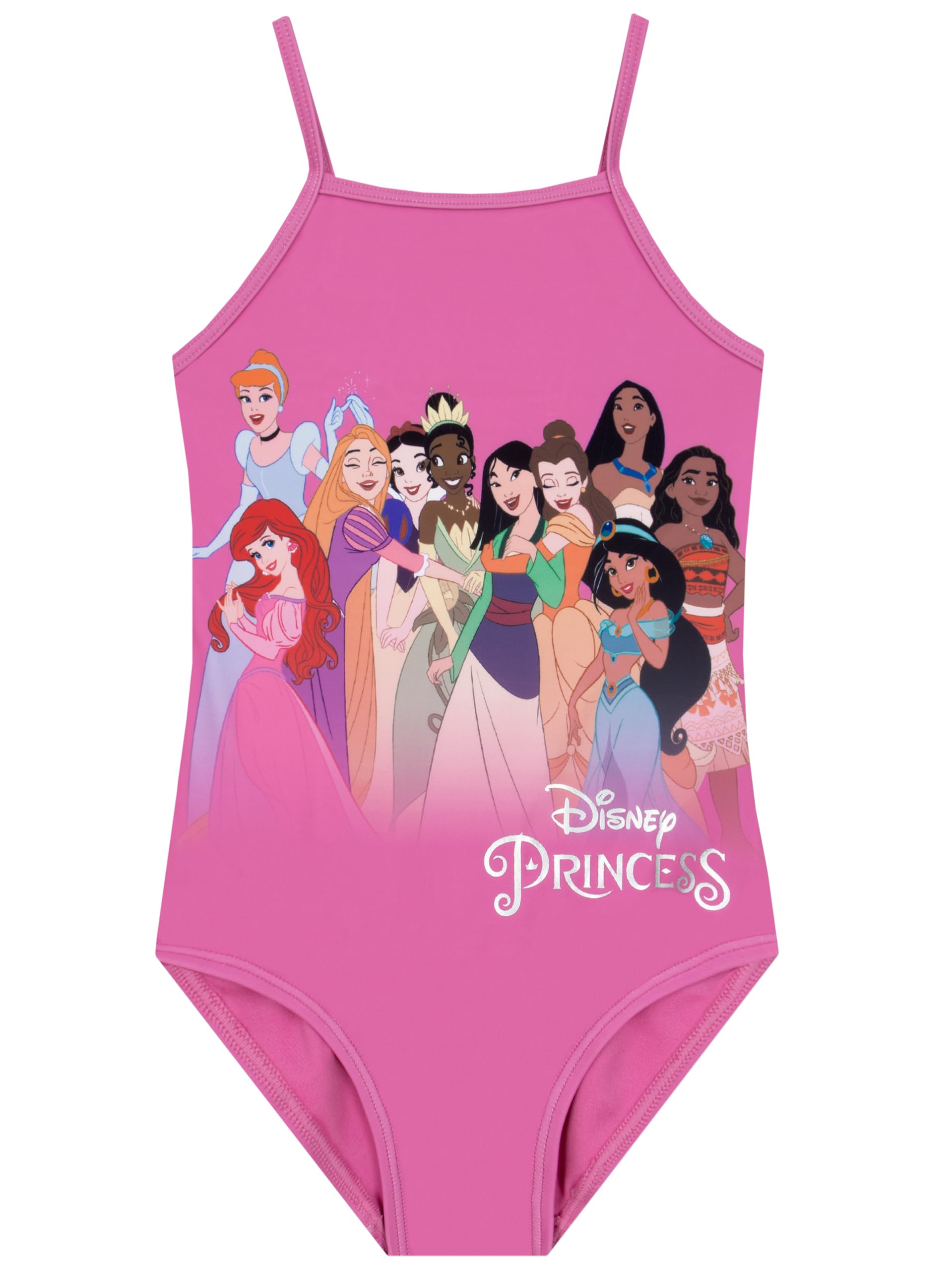Disney Girls Swimming Costume, Princess Girls Swimsuit, Moana, Rapunzel, Ariel Kids Swimming Costume, Pink 5-6 Years