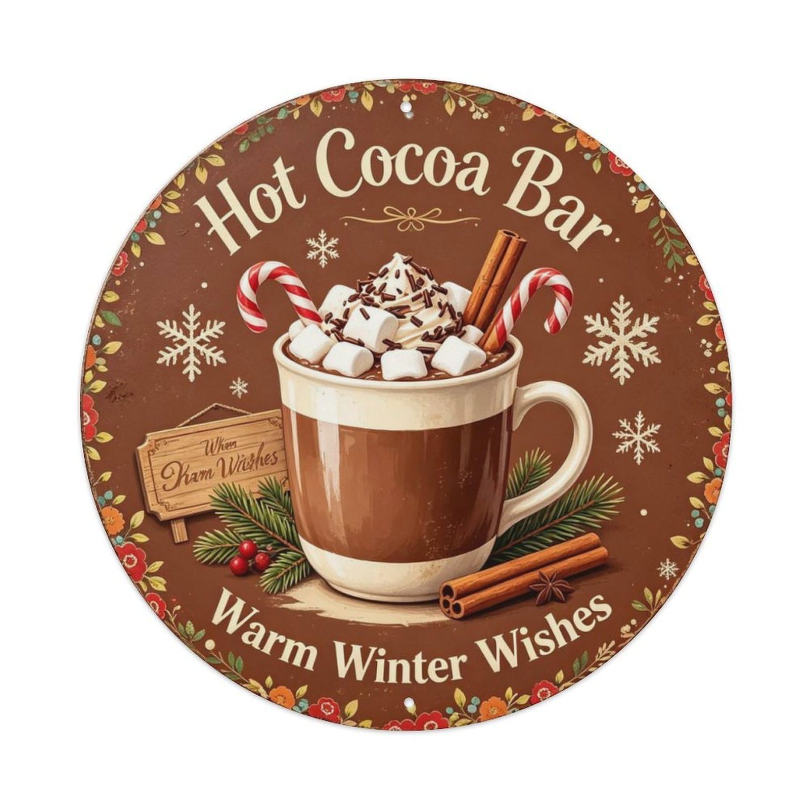 Warm Winter Wishes Metal Tin Sign Plaque