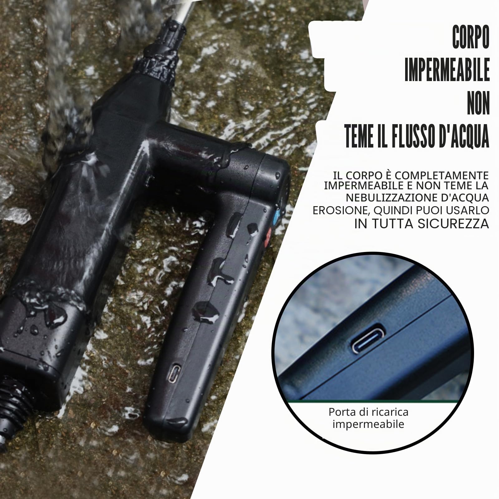 OBEST Spruzzatore Elettrico per Piante, 3 Livelli Regolabili Irroratore | Tubo da 5M e 4 Ugelli, Spruzzatore da Giardino Portatile per Patio, Prato e Autolavaggio con Indicatore di Batteria
