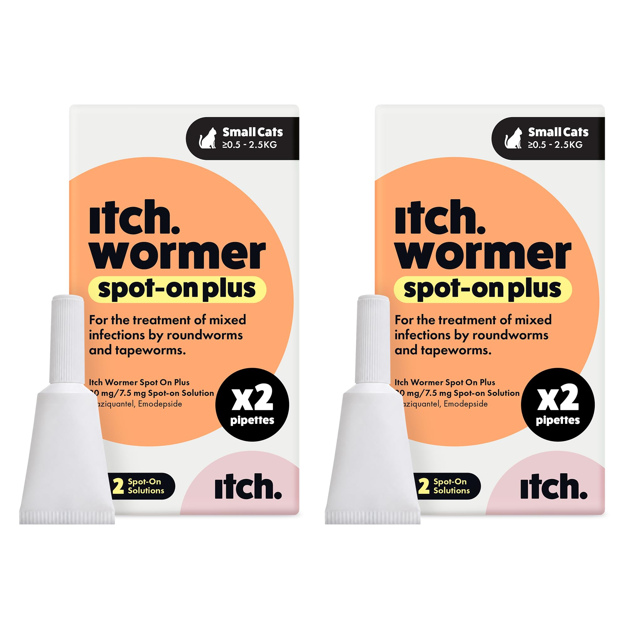 Itch Cat (0.5-2.5kg) Spot On Wormer Plus For Small Cats - 4 Pack
