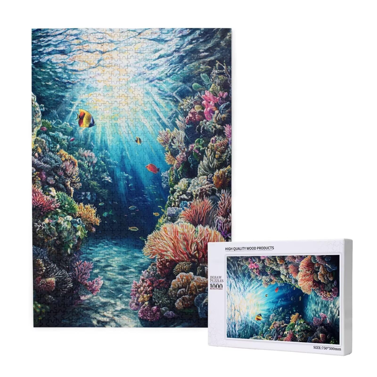 Océan Puzzle Corail 3000 Pièces Adultes, DIY Puzzles Classiques Art avec Boîte d'emballage et Photos de Référence, Relaxation/Soulagement du Stress/Jeux Amusants, Creatif Cadeau pour Femme M-1736