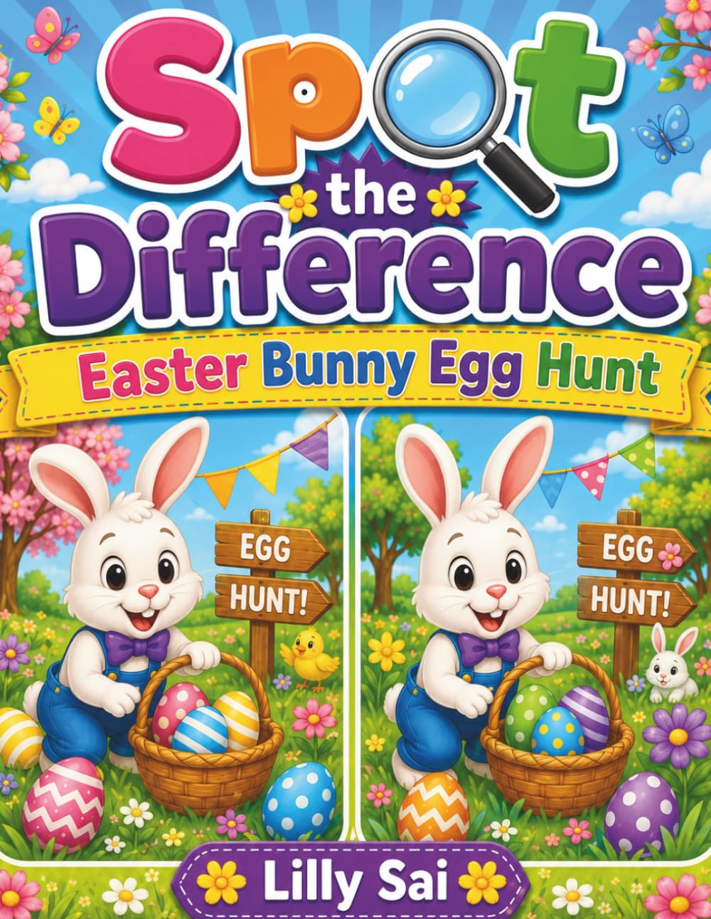 SPOT THE DIFFEENCE: Easter Bunny Egg Hunt (SPOT THE DIFFERENCE Easter Bunny Fun Book 1)