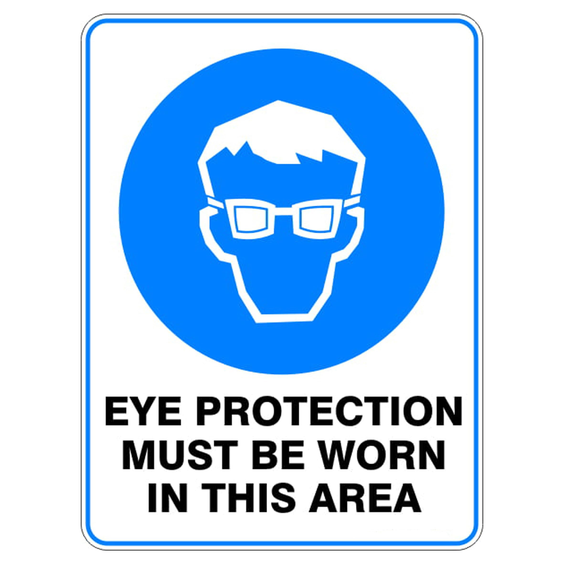 Eye Protection Must Be Worn In This Area Mandatory Signs Metal Tin Sign 8 x 12 inch for Industrial & Commercial