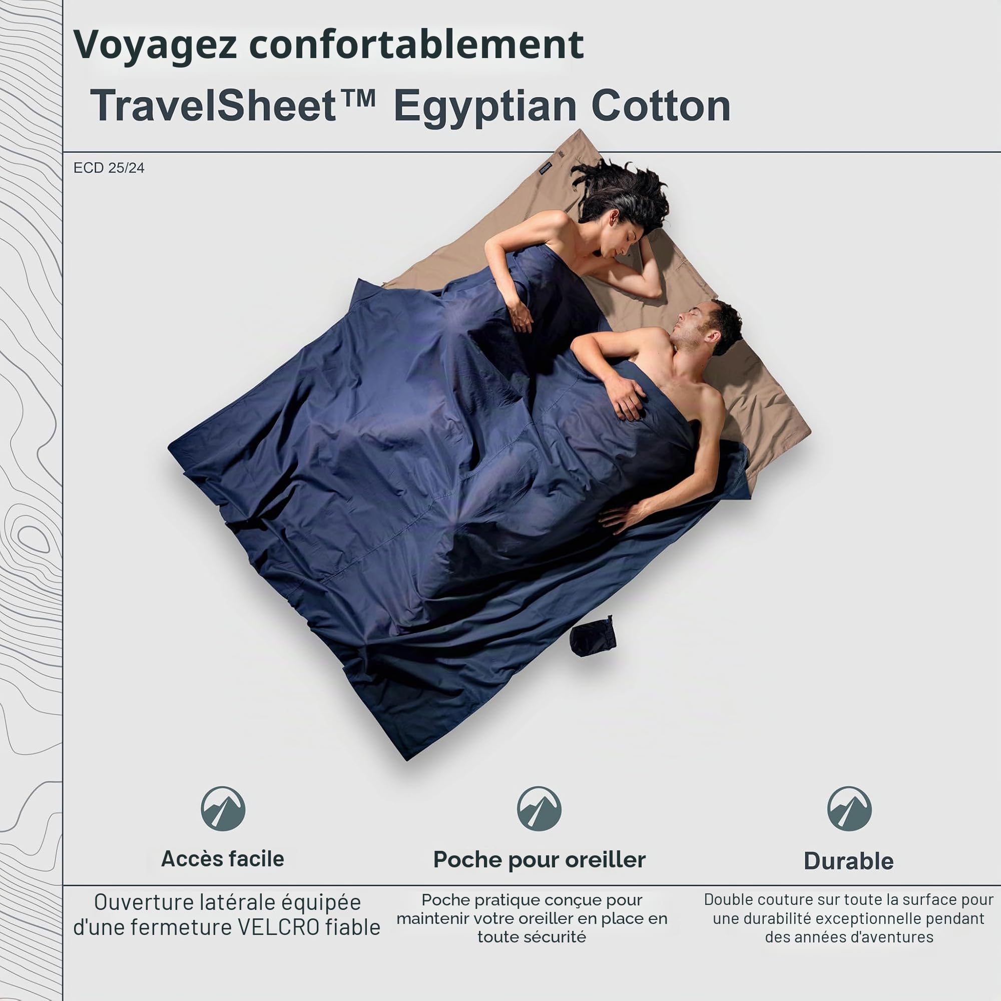 Egyptian Cotton TravelSheet - Drap de Sac de Couchage