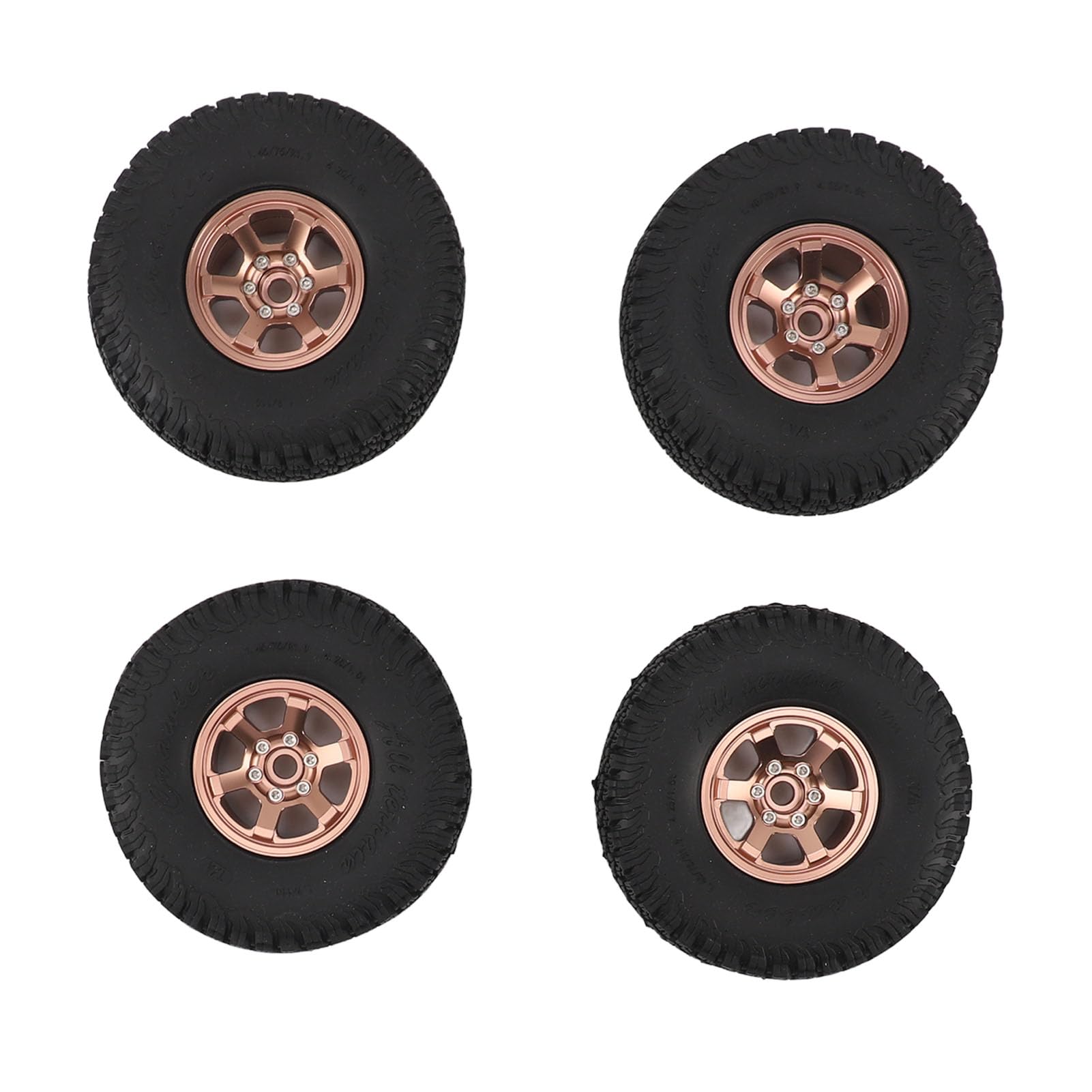 RC Crawler Opony 1,9 -calowy stop z aluminium Guma mocna amortyzację odporności na zużycie uniwersalne dla SCX10 RBX10 1/10 Crawler 4pcs (Srebrny)