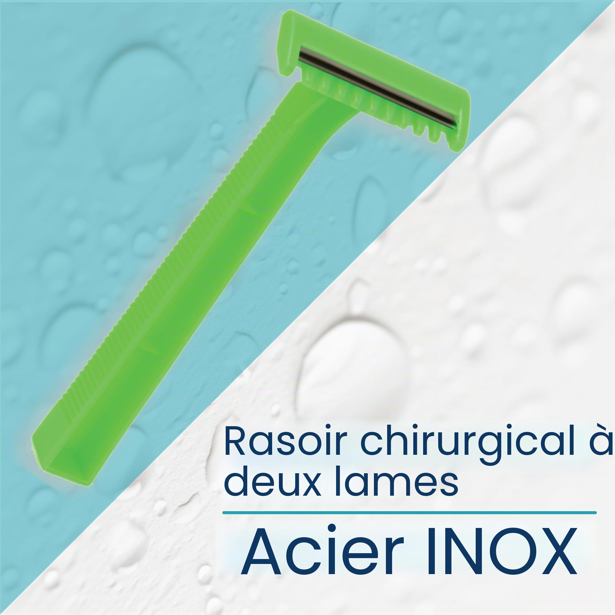 GIMA - Rasoirs chirurgicaux jetables non stériles avec lame en acier inoxydable, bilama, emballage 100 pièces, 27081