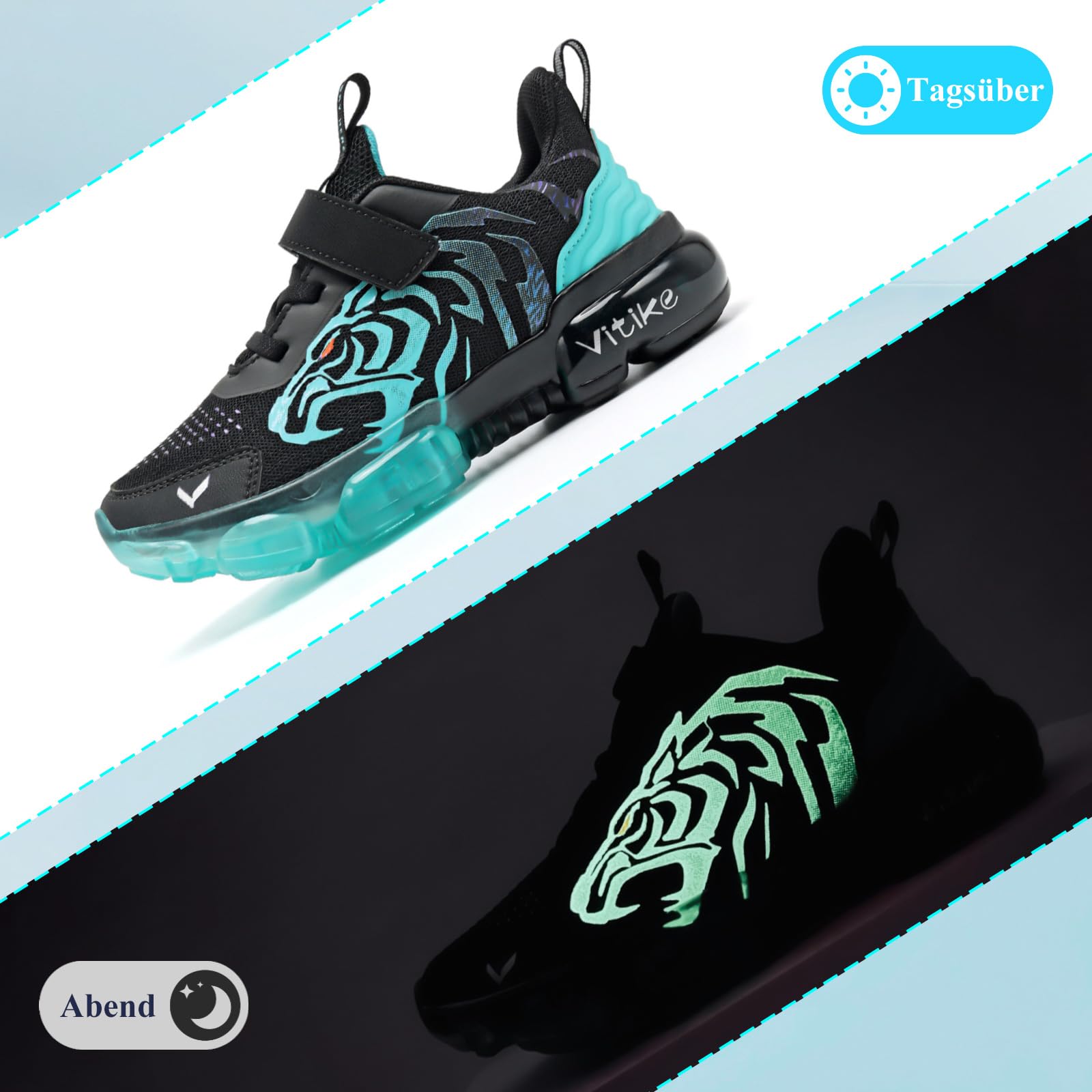 JMFCHI Zapatillas de deporte para niños, zapatillas de deporte para niños, zapatillas de interior y exterior, con cierre de velcro, transpirables, antideslizantes