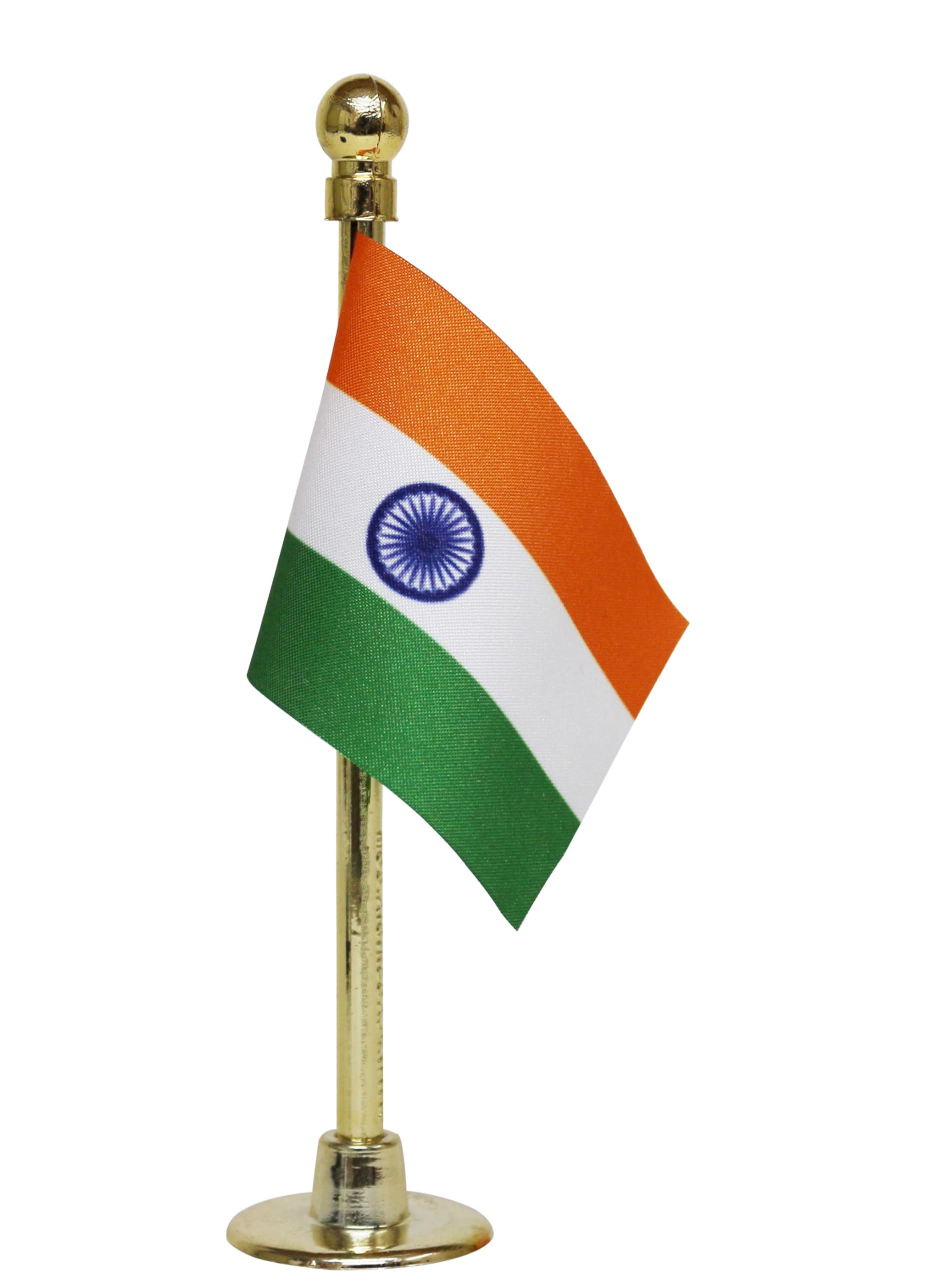 THE FLAG SHOP Indian Miniature Car Dashboard Flag with a Nano ABS Base (GOLD)-image-12