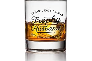 Trophy Husband Whiskey Glass - Perfect for Husband Birthday Gift