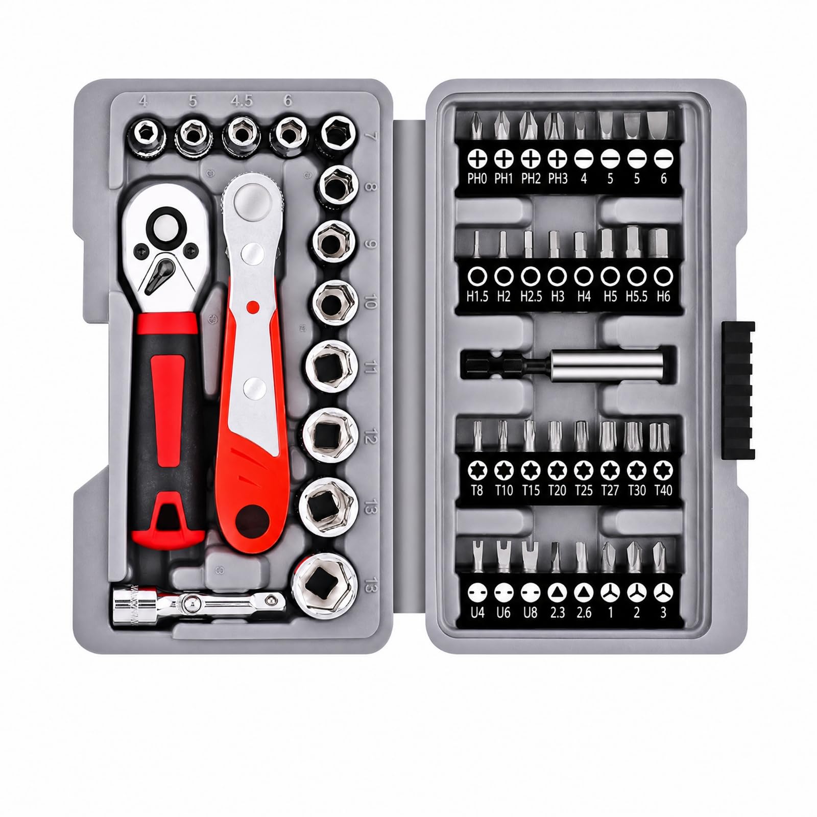 48 Pezzi Kit Cacciavite e Bussole da 1/4