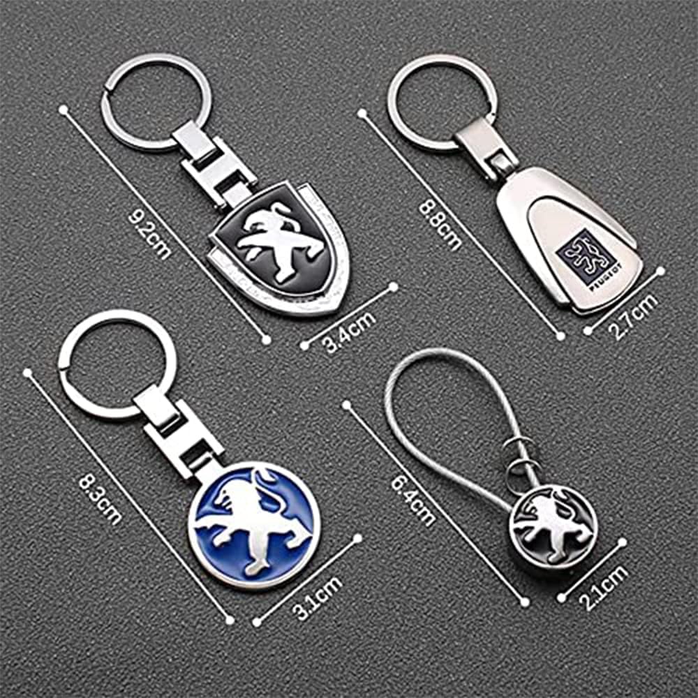 Porte-clés De Voiture En Cuir - Pour Peugeot 3008, 308, 208, 508, 2008, Rifter, 5008, Etc. - Design Esthétique, Bleu