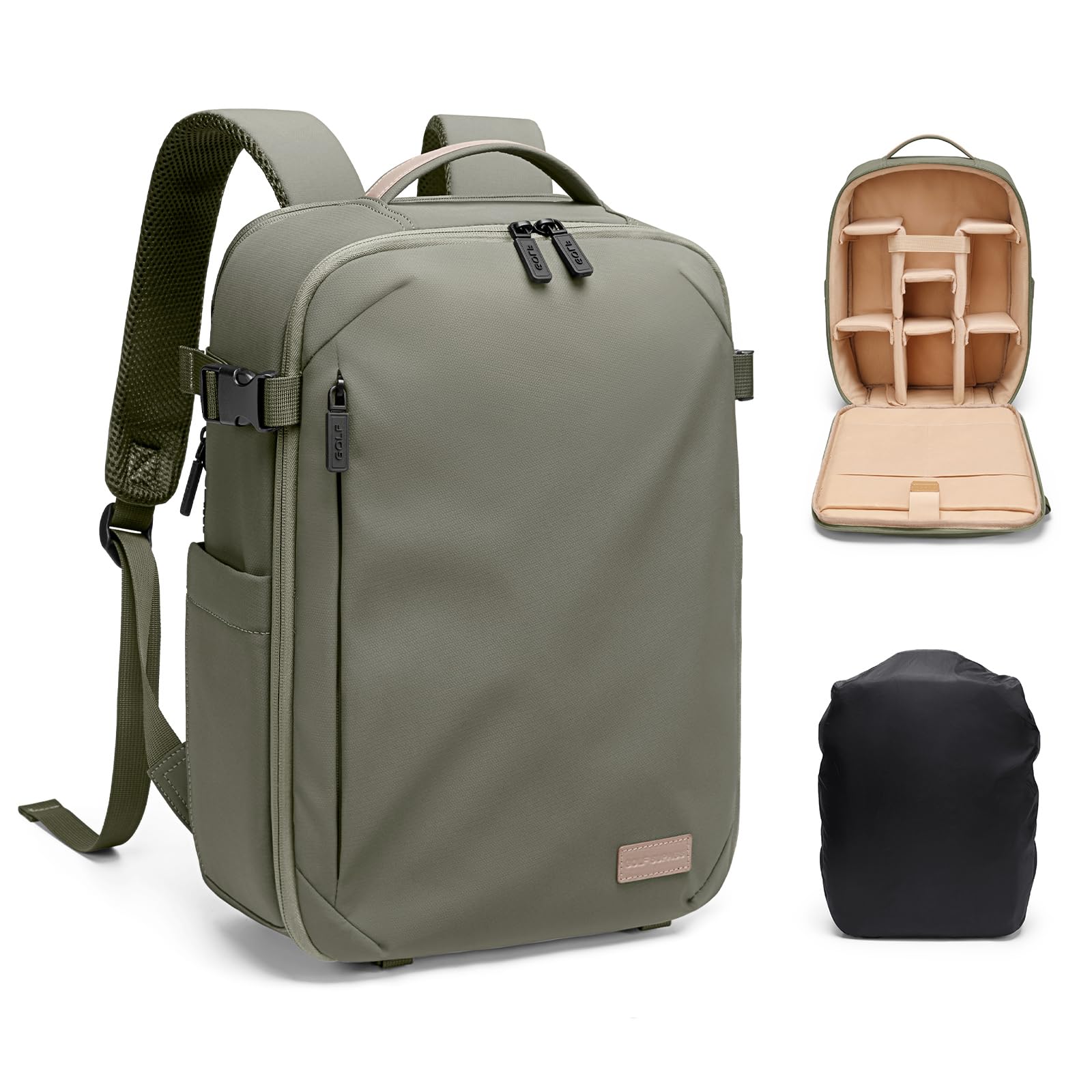 Plecak na aparat fotograficzny dla fotografów, DSLR/SLR, torba na aparat bezlusterkowy, z kieszenią na laptopa 35.6 cm i uchwytem na statyw, wodoodporna osłona przeciwdeszczowa, fotografia, plecak