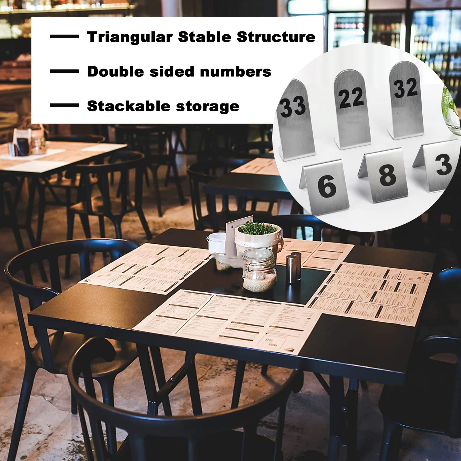 1-25/50/100 Tischnummern Schilder für Hochzeitsempfänge – Stapelbare Tischkarten – nimmt keinen Platz ein – Zelt-Stil Tischnummernkarten für Restaurants, Cafés, Klassenzimmer (L-Typ)