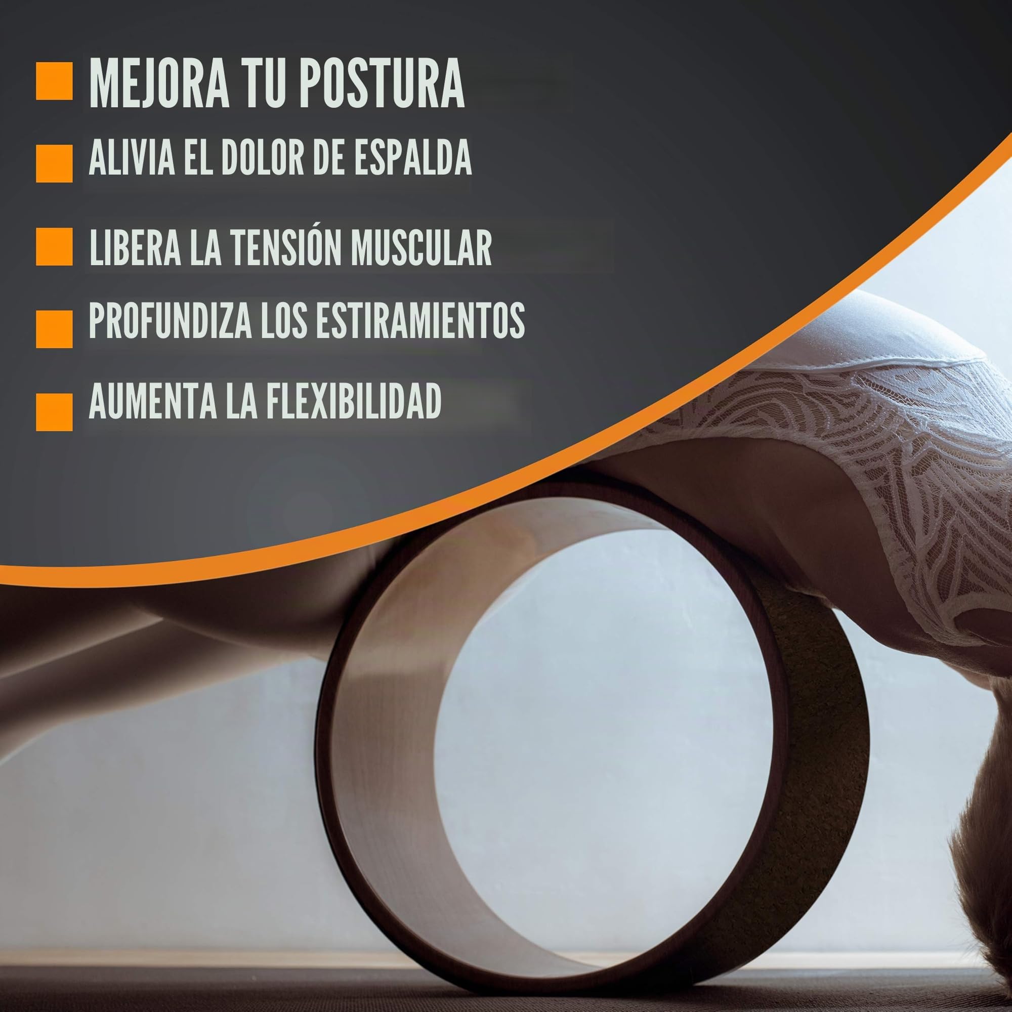 Set de Rueda de Yoga de Corcho – 2 Bloques Firmes, Correa y eBook | Rodillo Dorsal de Corcho Natural – Ecológico y Sostenible – Mejor Soporte para Estiramientos más Profundos