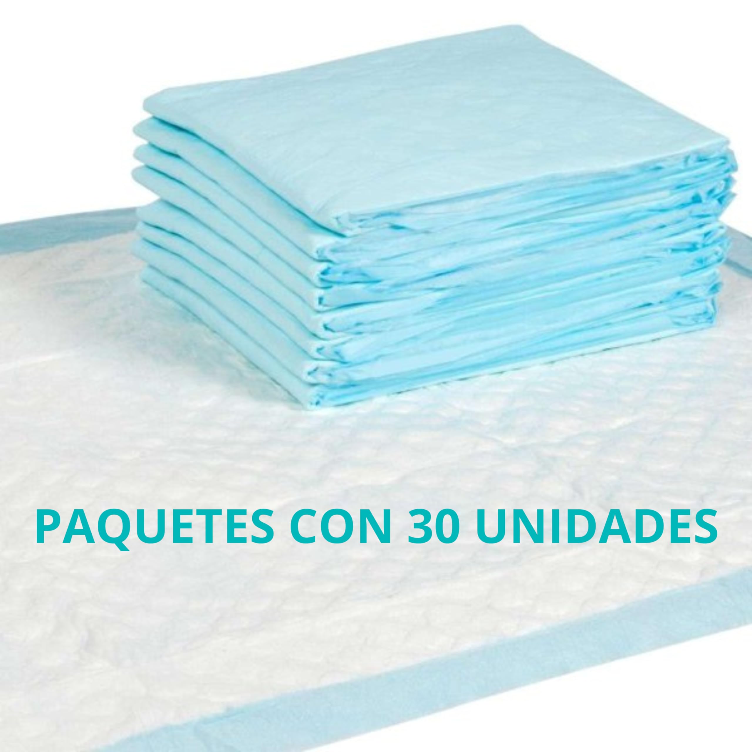 AMD Caja 1 Paquete con 30 Salvacamas Desechables 60x90. Empapadores Cama Adultos Desechables. Protector de Cama de un Solo Uso. Cambiadores Desechables Absorción Super (1 Paquete de 30ud, 60x90)