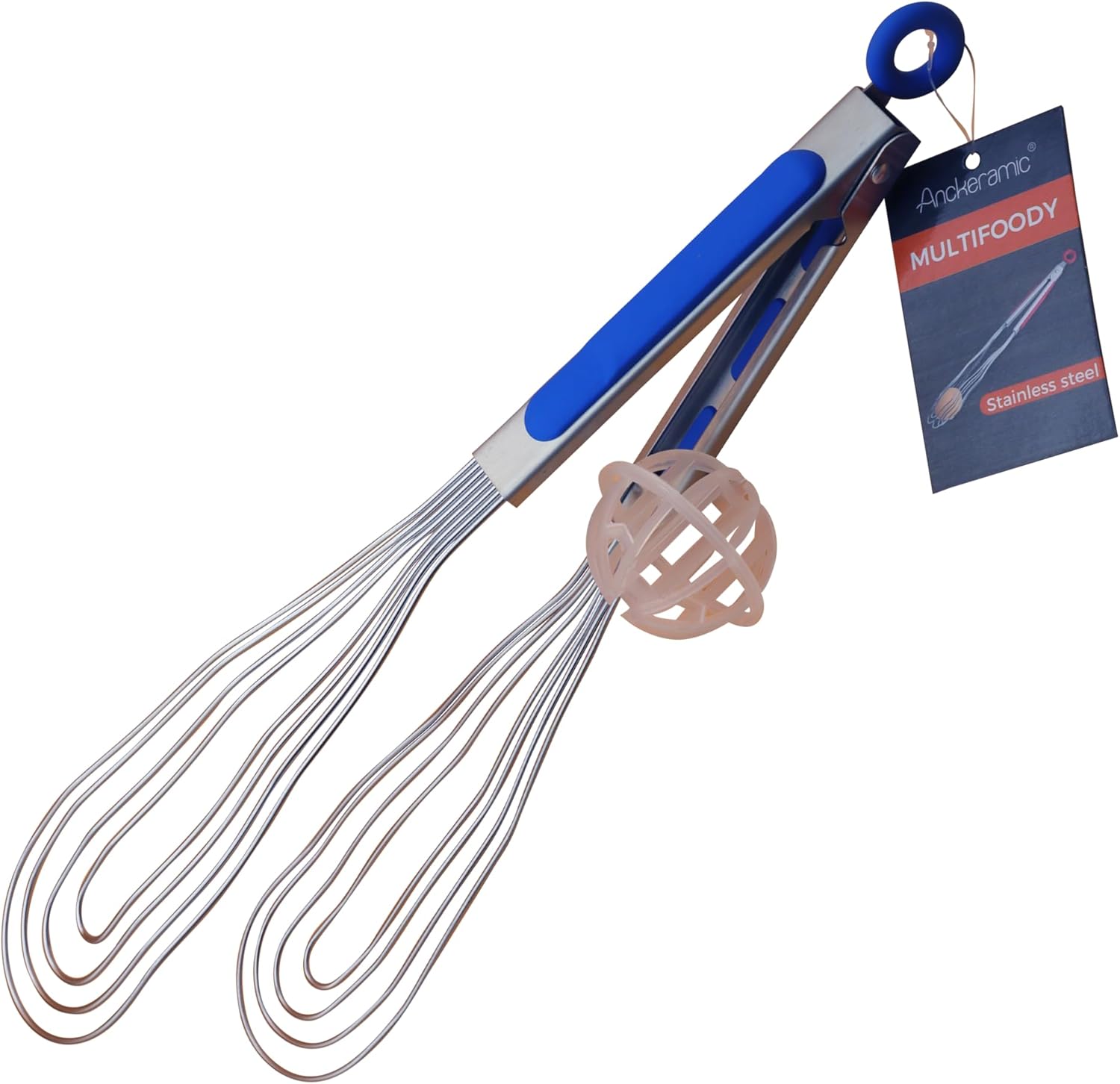 Multifoody – 3 in 1 Kitchen Tongs, Spatula Turner & Whisk, Stainless Steel Spatula Tongs for Cooking (Blue) Multifoody – 3 in 1 Kitchen Tongs, Spatula Turner & Whisk, Stainless Steel Spatula Tongs for Cooking (Blue)