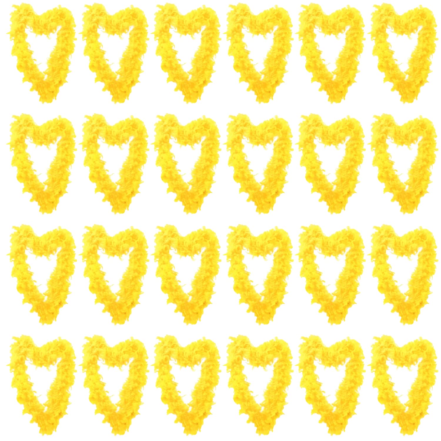 YELLOW FEATHER BOA ACCESSORY - X24 - 180CM LONG 65G FEATHER BOA - STAG DO HEN PARTY FANCY DRESS COSTUME ACCESSORY