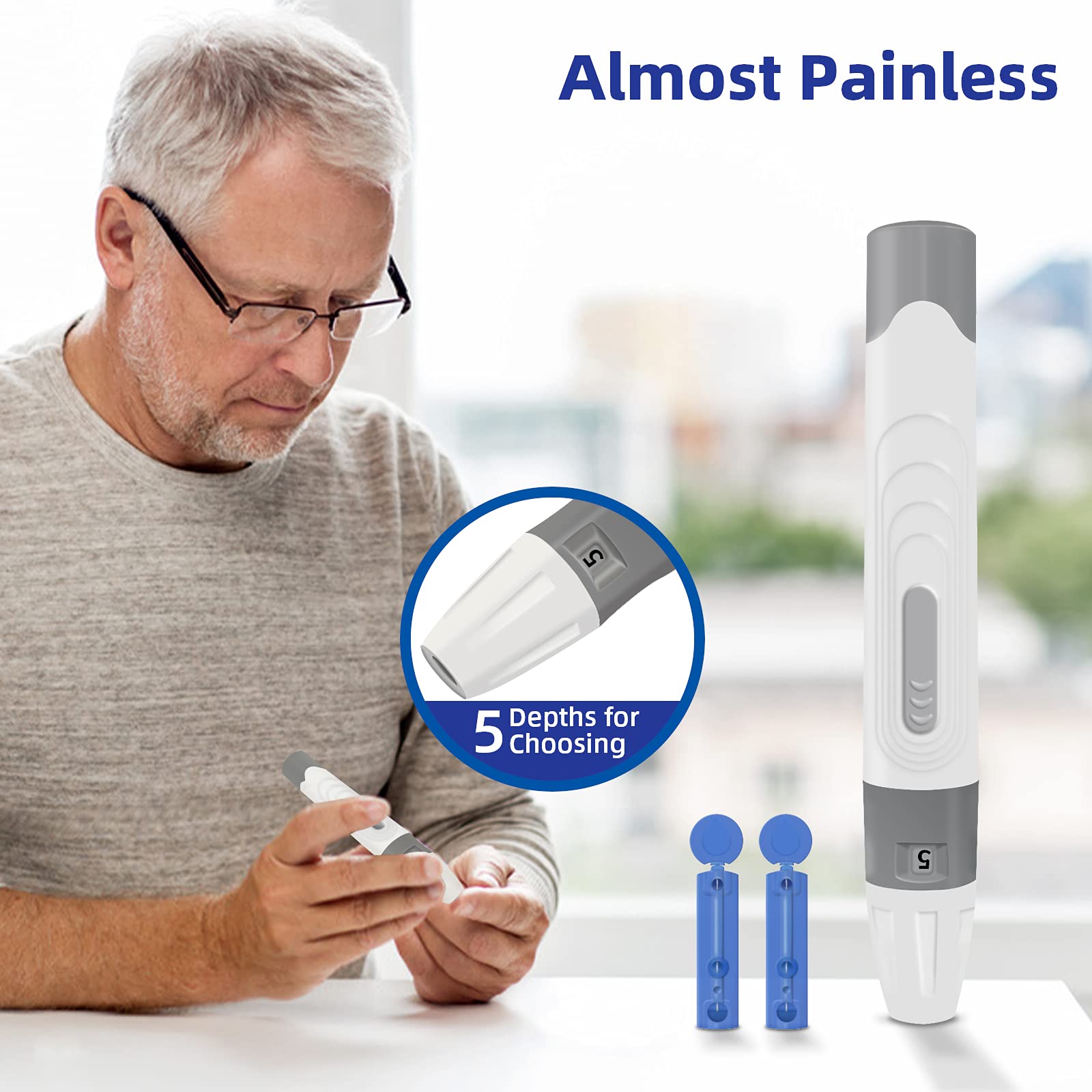 Blood Glucose Monitor Kit Lovia Diabetes Testing Kit with Blood Sugar Monitor, 50 Blood Test