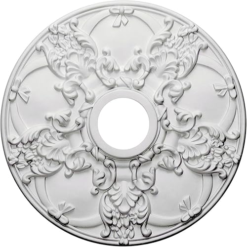 Vista 77 de Ekena Millwork CM18NOPOS Medallón de techo Norwich, 45.72cmOD x 8.97cmID x 1 3/8"P, pintado a mano cobre pulido