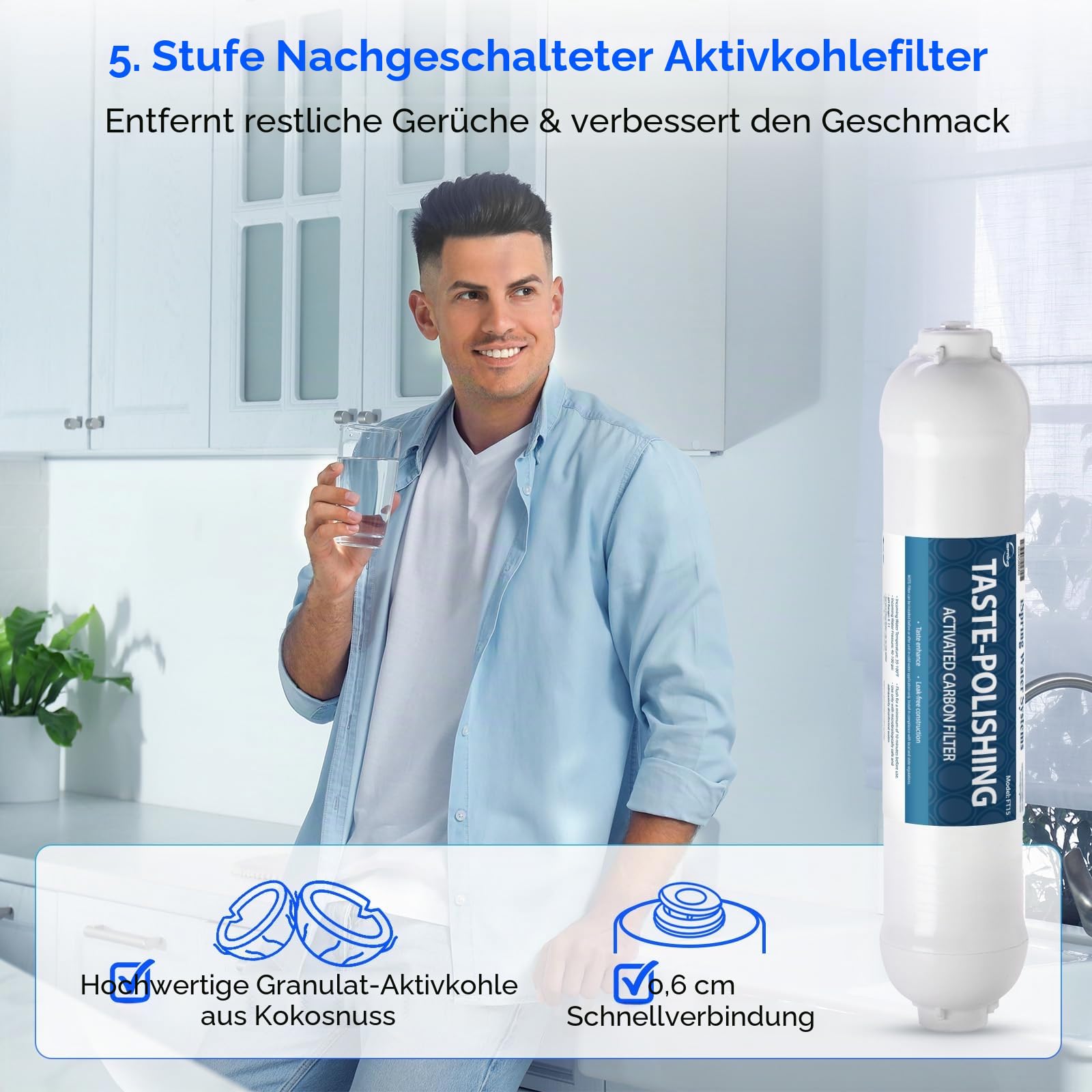 iSpring F10KU 1-Jahr Ersatz Umkehrosmose Filter Set | für 7-stufige alkalische mineralische UV-Umkehrosmoseanlage, 10 Stück, Weiß