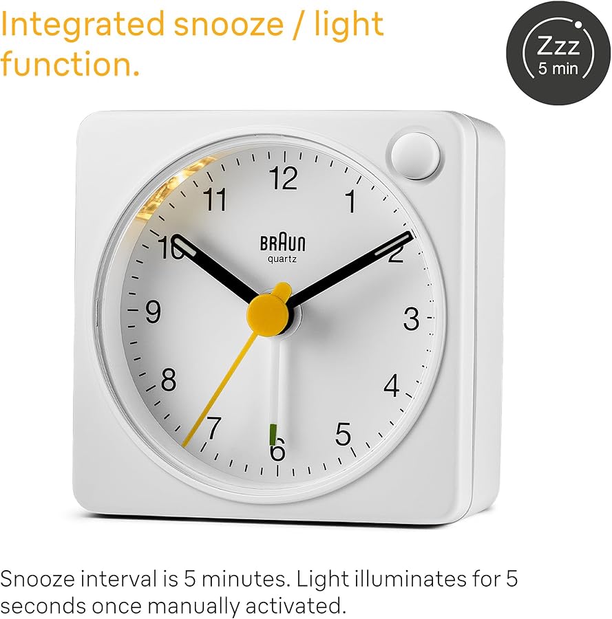 Amazon.com: Braun Classic Travel Analogue Alarm Clock with Snooze