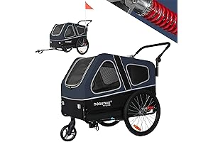 DOGGYHUT® S-Line XL Pet Bike Trailer & Stroller for Dogs Up to...