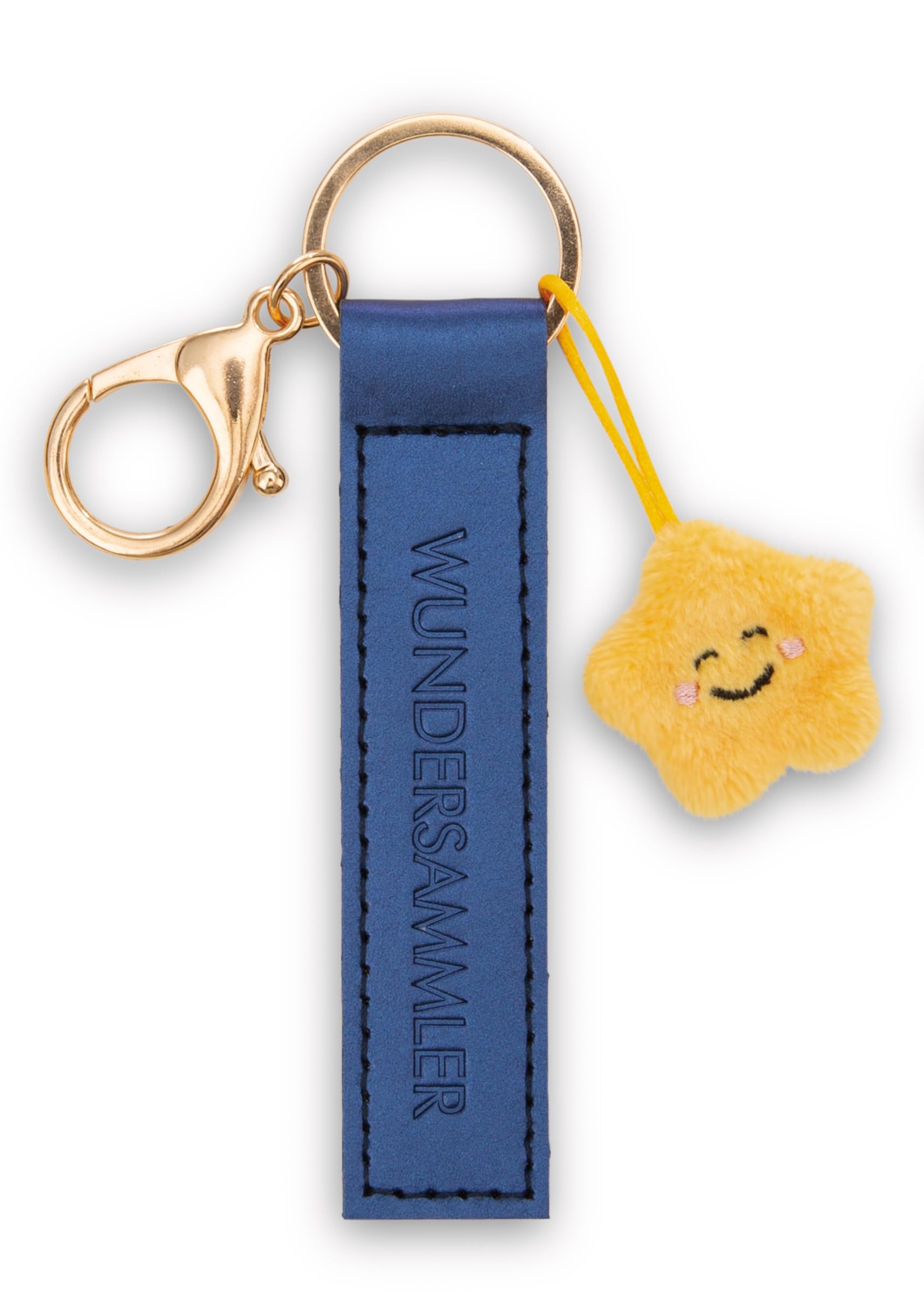 NICI Key Ring Miracle Collector Artificial Leather Band Blue 10 cm with Star