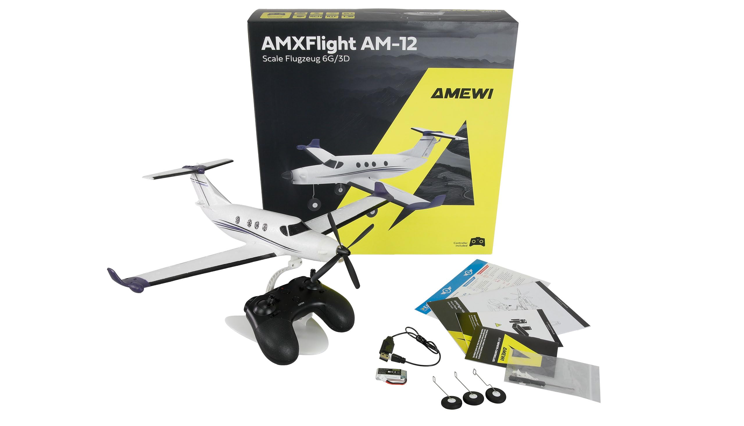 Amewi AMXFlight AM-12 450mm 6G/3D 6-Kanal RTF ferngesteuert Flugzeug RC