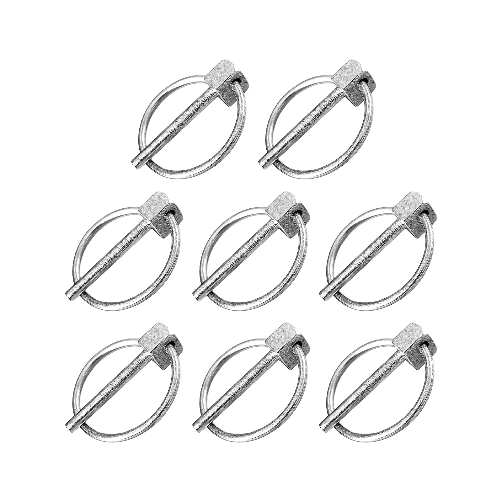 Veltros C 8Pcs Stainless Steel Round Pins Heavy Duty Tractors Linch Pin Lips Retaining Fasteners Lynches Linch Pins Retaining