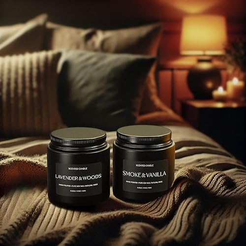 Miniatura 2 de Velas perfumadas Waxcanpy para hombres, velas de soja para perfumar el hogar, regalos de velas para hombres, set de regalo de 2 velas de