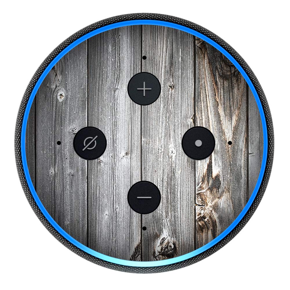 Grey Wood - Vinyl Decal Skin Compatible with Amazon Echo Dot 3rd Generation Alexa - Decorations for Your Smart Home Speakers, Great Accessories Gift for mom, dad, Birthday, Kids